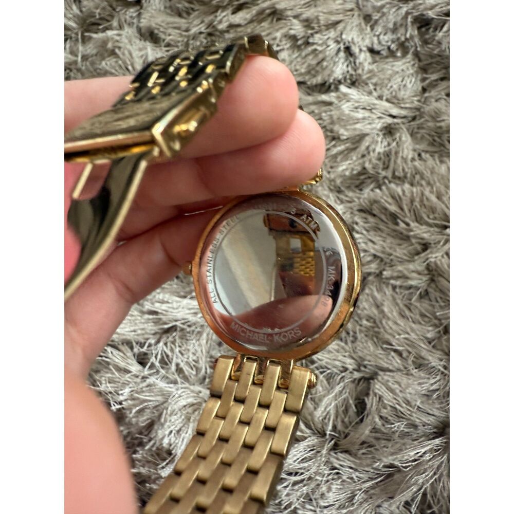 Michael Kors Darci Mother of Pearl Green Dial Gold Watch - Picture 3 of 5
